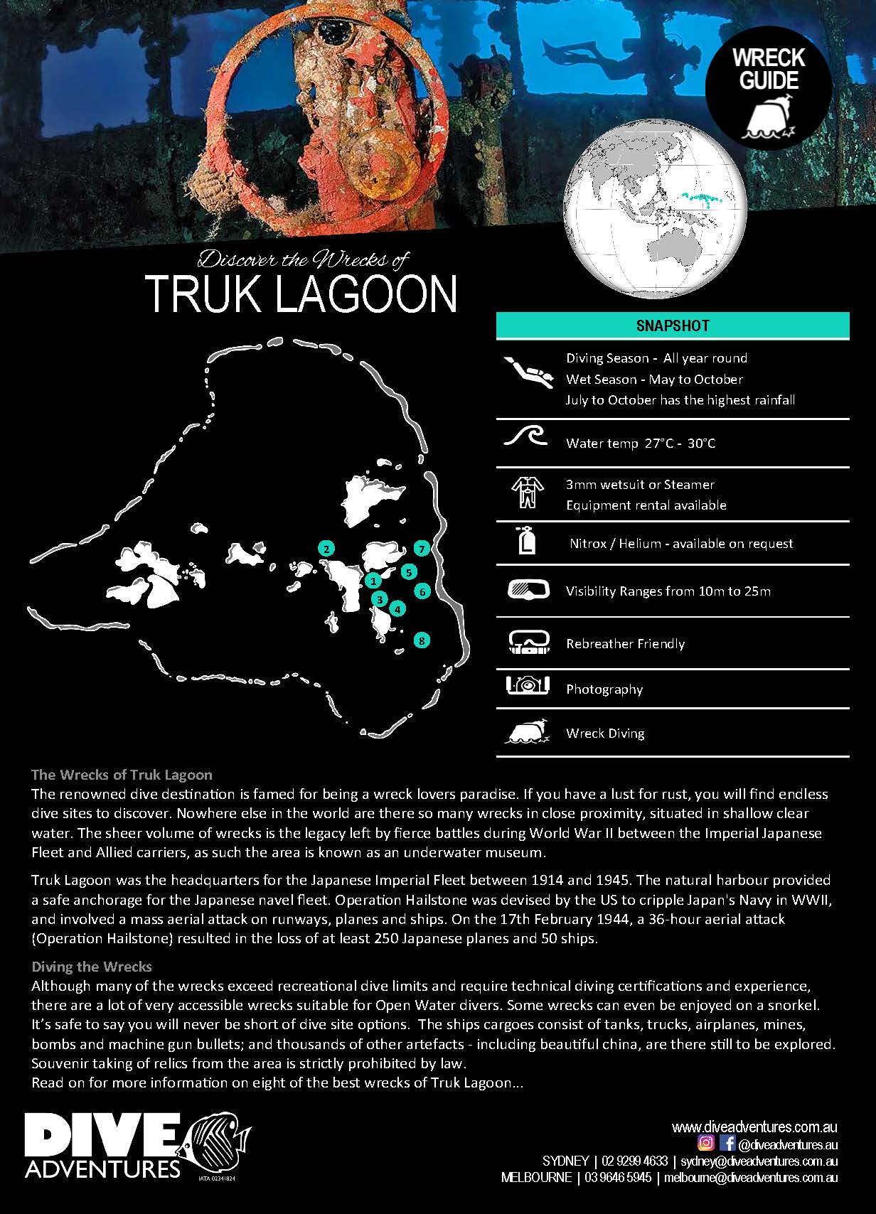 Truk Lagoon trip information sheet - 3 of 5