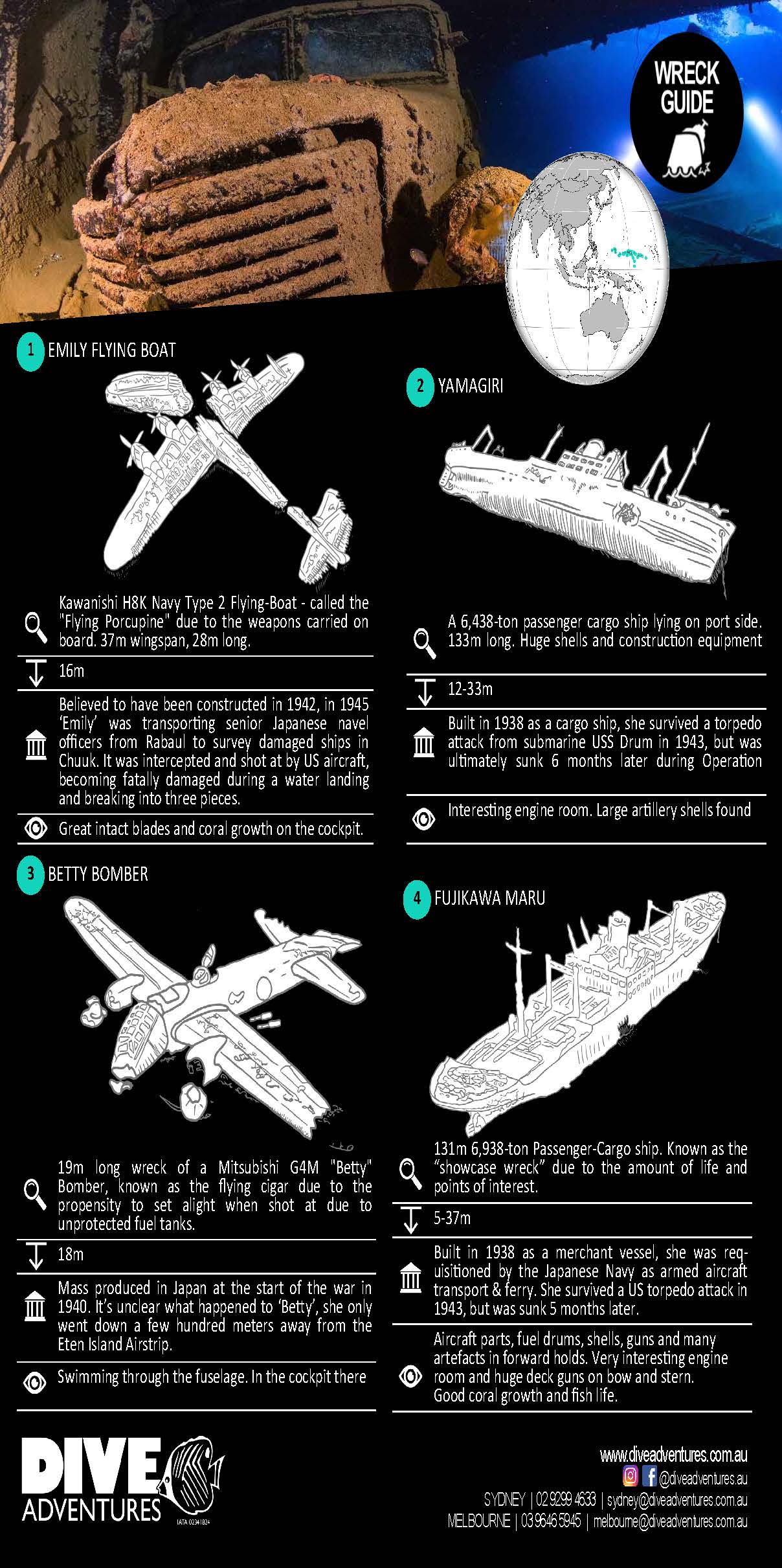 Truk Lagoon trip information sheet - 4 of 5