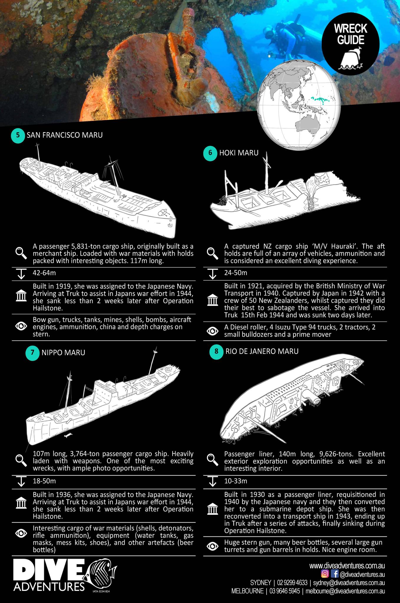 Truk Lagoon trip information sheet - 5 of 5